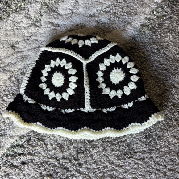 Knit Floral Bucket Hat Fashion Cute Comfy Crochet Bucket Hat For Women - Picture 3 of 8